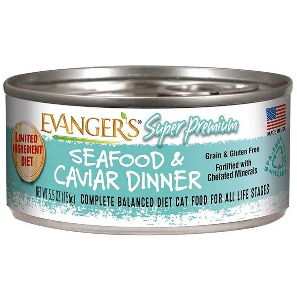 24/5.5 oz. Evanger's Super Premium Seafood & Caviar Dinner For Cats - Items on Sale Now